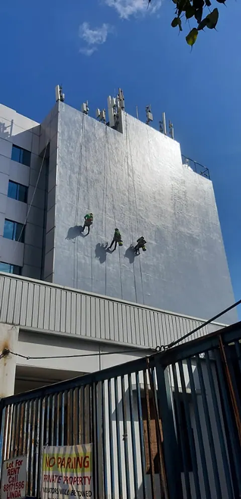 Exterior Walls Painting: URABES crew on site, photo 15 of 18