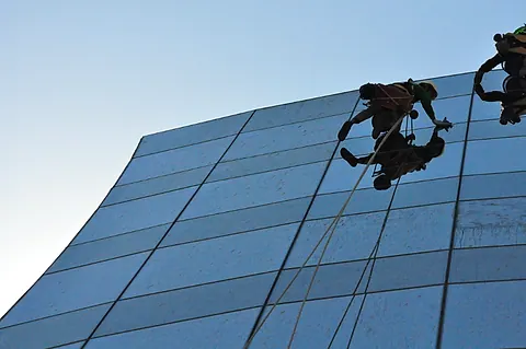 Exterior Window Cleaning: URABES crew on site, photo 1 of 19