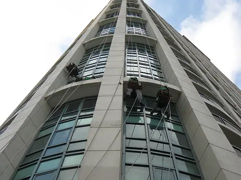 Exterior Window Cleaning: URABES crew on site, photo 4 of 19