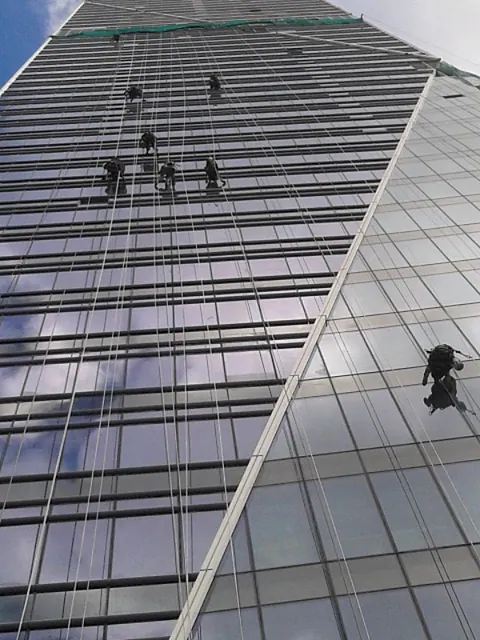 Exterior Window Cleaning: URABES crew on site, photo 7 of 19