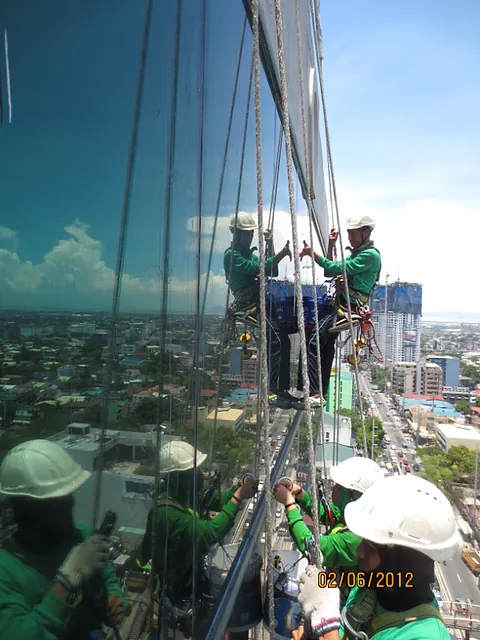 Exterior Window Cleaning: URABES crew on site, photo 12 of 19
