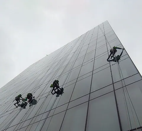 Exterior Window Cleaning: URABES crew on site, photo 16 of 19